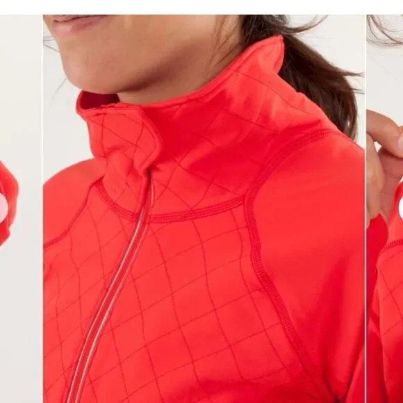 Lululemon Run Toasty Tech Pullover Love Red Size 6 1/4 Zip Running Jacket Shirt - Picture 4 of 15